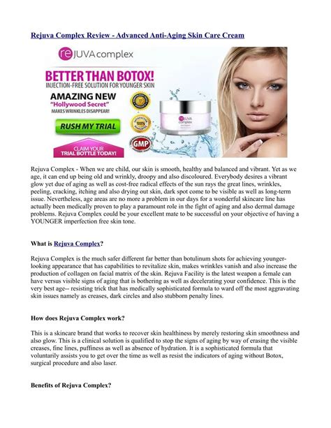 Ppt Rejuva Complex Review Advanced Anti Aging Skin Care Cream
