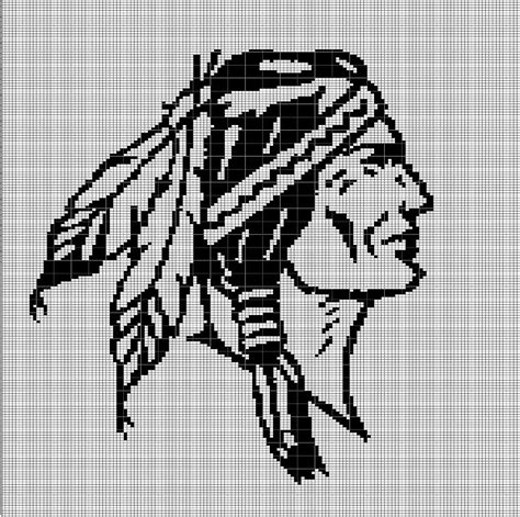 Indian Head 2 Crochet Afghan Pattern Graph