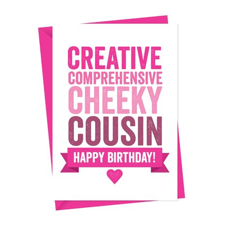 Personalised Birthday Card For Cousin Bright And Bold Cousin Greeting Card