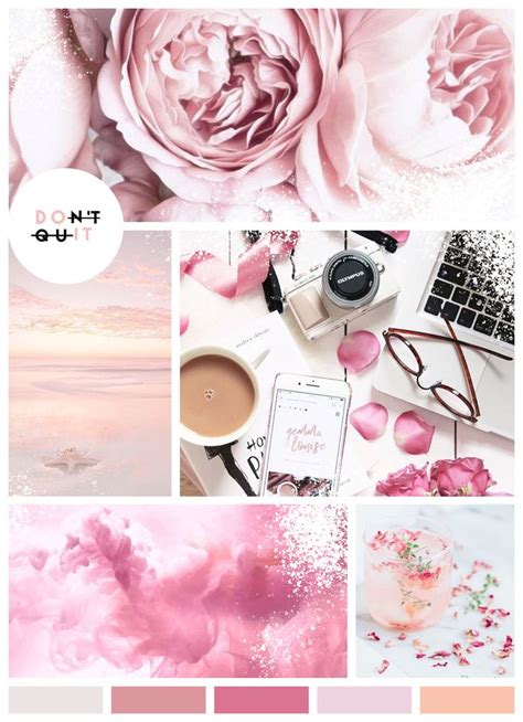 Moodboard Design Inspiration Feminime Girly Pink Rose Peach Calm But