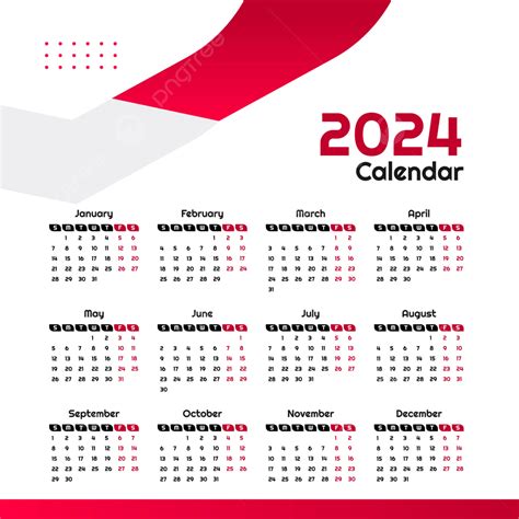 Calendario 2024 Dal Design Minimalista Vettore Calendario 2024