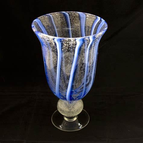 large murano lattacino glass pedestal vase from antiquesamplings on ruby lane pedestal vase