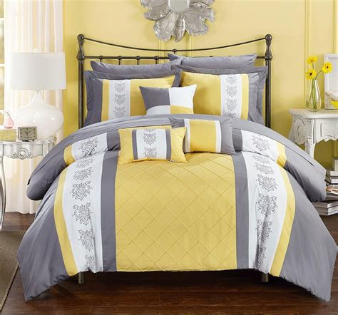 Best Gray Yellow King Bedding Set Cree Home