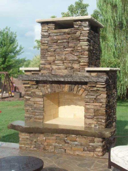 Custom Outdoor Fireplace Stonework Design Millenium Stoneworks