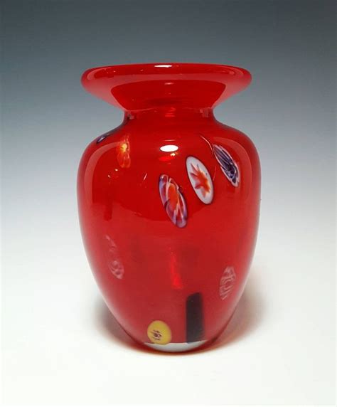 Vintage Murano Italian Art Glass Vase Cased Cherry Red Etsy Art Glass Vase Glass Art Hand
