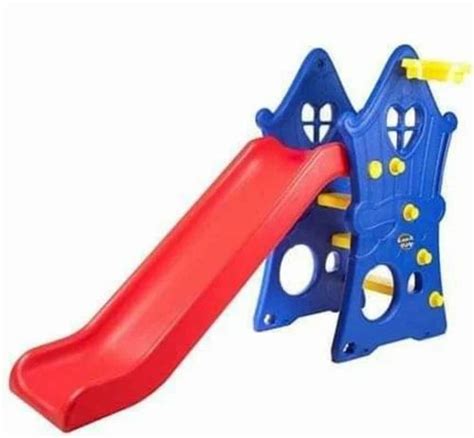 Redblue And Yellow Plastic Straight Folding Slide For Kids Age Group
