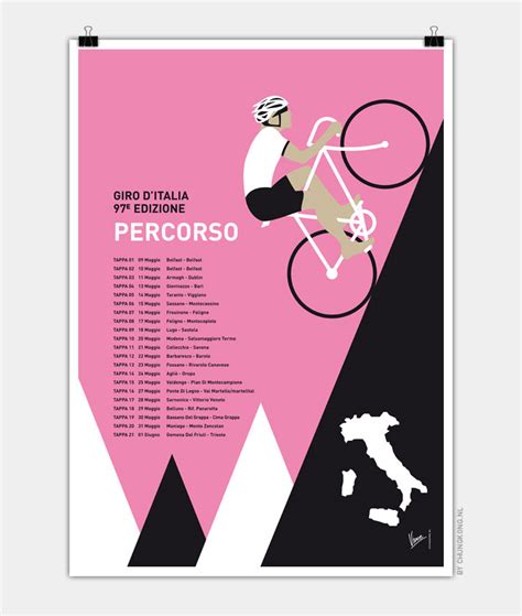 This is an instant pdf download that you can print + scale to any size you want, from printer size to poster size! MY GIRO D ITALIA MINIMAL POSTER 2014 PERCOSO - CHUNGKONG