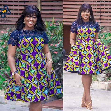 Ankara Flare Dress With A Laced Top By Hairxecutive Mid Length Dresse