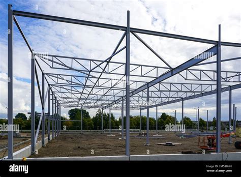 Assembled Steel Framework Of New Modern Warehouse Building With