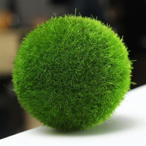 Artificial fake faux moss fuzzy stone ball rock garden decor office ornament. Artificial Moss Ball Star for Potted Plant Ornament Home ...