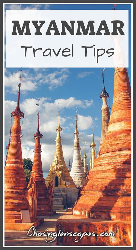 The Cover Of Myanmars Travel Tips Book With Many Spires And Clouds In