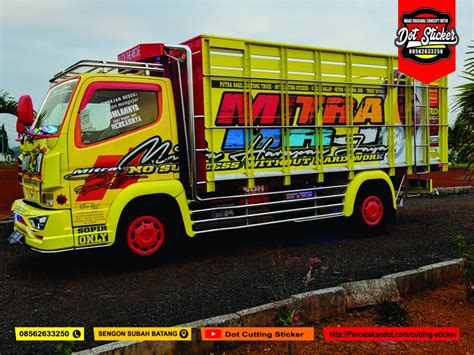 cutting sticker truck canter kuning terbaru bamper sigra