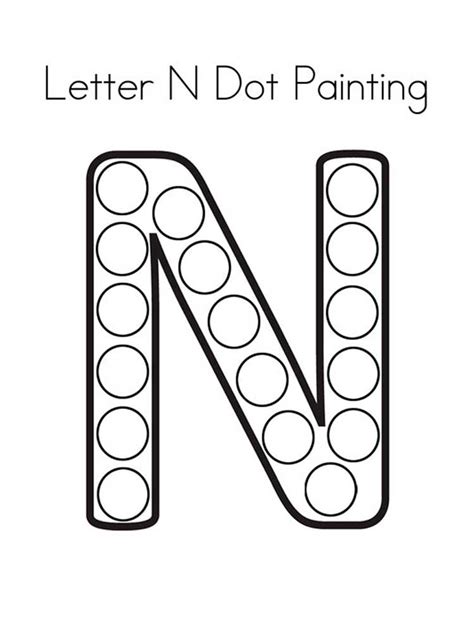 Letter N coloring pages