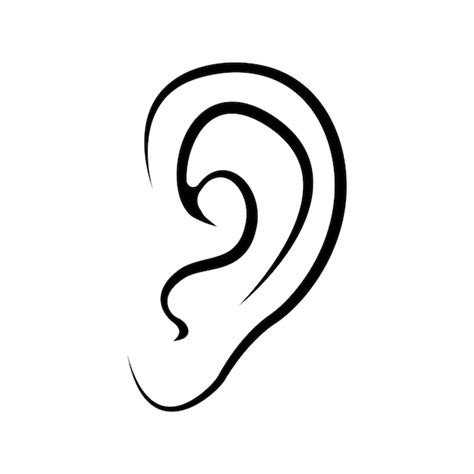 Premium Vector Human Ear Line Art Vector Icon Illustration