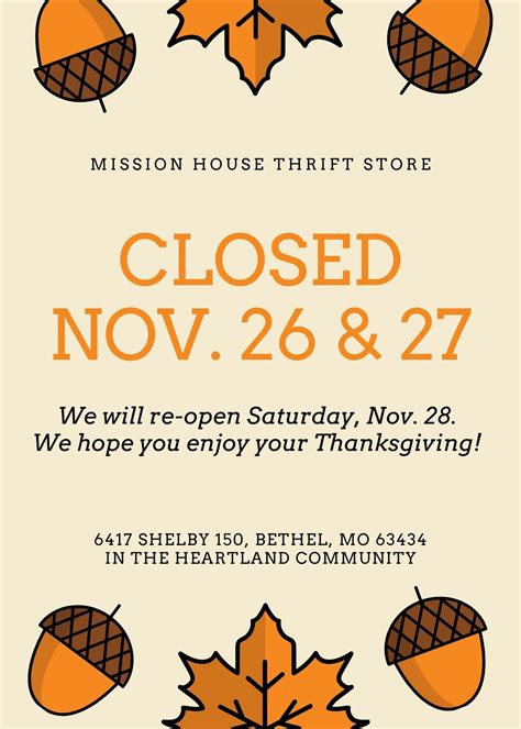 Thanksgiving Hours • Heartland Ministries