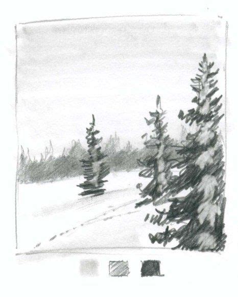 How To Draw Snow On Trees How To Draw Snow Snow Tree Landscape Drawings