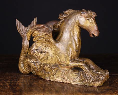 A 19th Century Carved And Partially Gilded Hippocampus Who In