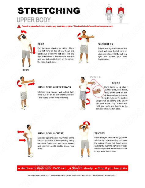 Upper Body Stretching Poster Upper Body Workout Upper