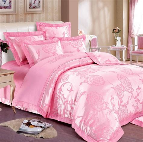 Jacquard bedding adds subtle pattern to the master suite. Hot Sale Beautiful pink jacquard Designer Bedding Sets ...