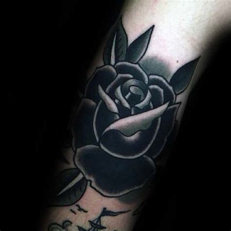 80 Black Rose Tattoo Designs For Men Dark Ink Ideas
