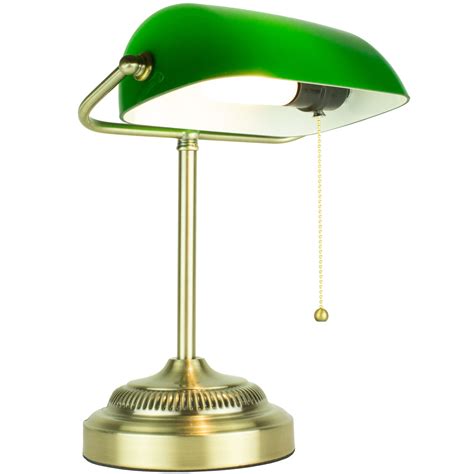 Morgan Bankers Desk Lamp With Green Shade Antique Style Traditional