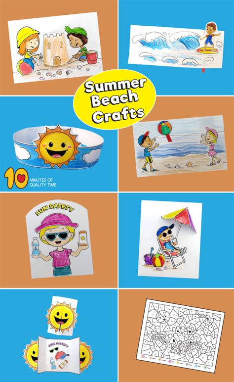 8 Summer Themed Printable Crafts For Kids 10 Minutes Of