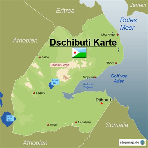 StepMap Dschibuti Karte Landkarte für Dschibuti