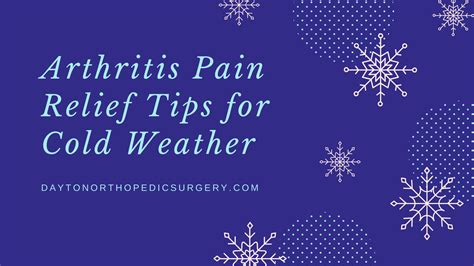 Arthritis Pain Relief Tips For Cold Weather Dayton Orthopaedic Surgery
