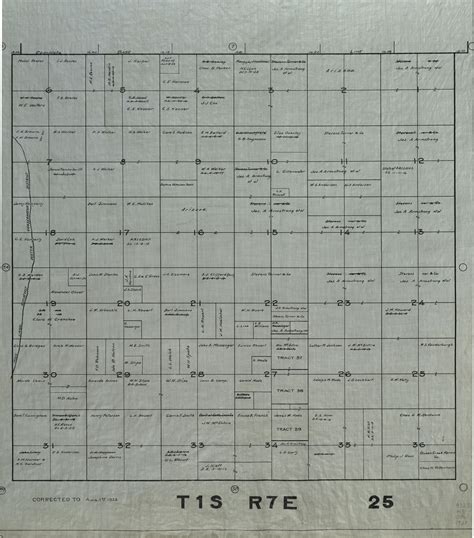 1923 Maricopa County Arizona Land Ownership Plat Map T1s R7e Arizona