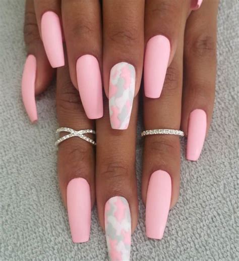 Acrylic Coffin Different Shades Of Pink Nails Girls With Different