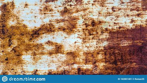 Rusty Metal Surface With Peeling Off Paint Grunge Background