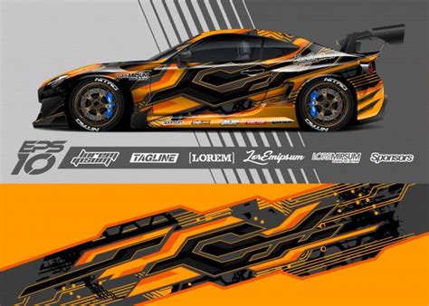 Premium Vector Car Wrap Decal Graphic Design Abstract Stripe Racing