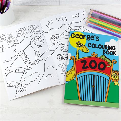 Personalised Zoo Colouring Book Pure Essence Greetings