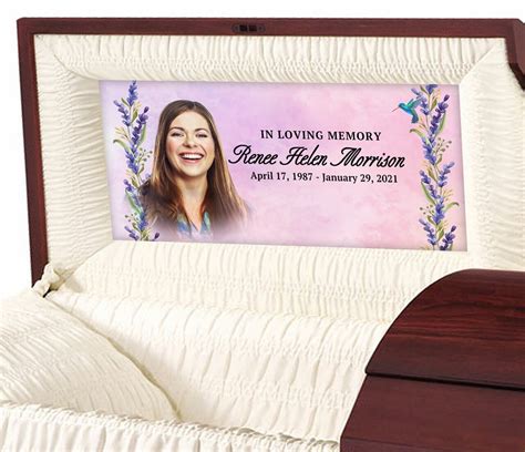 Custom Casket Panel Insert Hummingbird Design Celebrate Prints