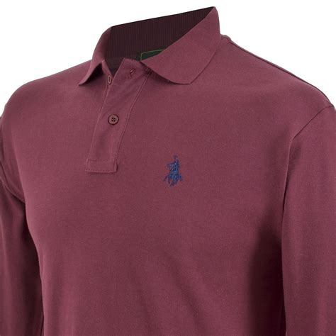 Playera Manga Larga Interlock Vino Polo Club para Caballero