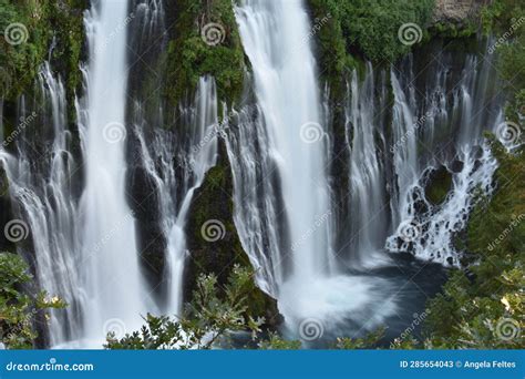 Splendid Waterfall Mcarthur Burney Falls Memorial State Park Stock