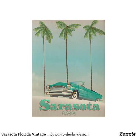 Sarasota Florida Vintage Style Travel Poster Sarasota Florida Old