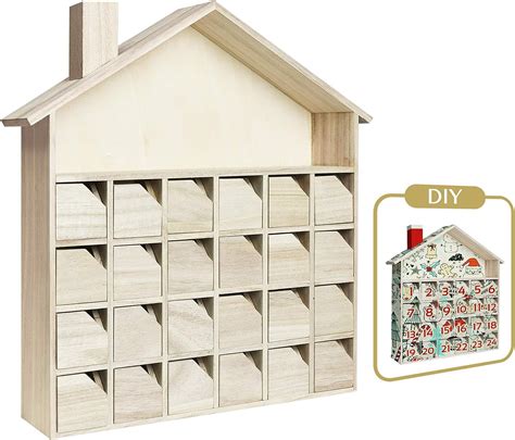 Buy Sunlit Christmas Wooden Advent Calendar With Drawers Unfinished