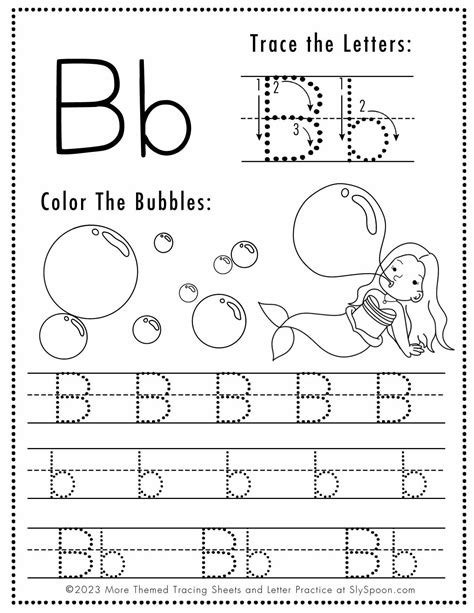 Free Letter B Tracing Worksheets Sly Spoon In Letter