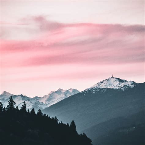 2048x2048 Pink Sky Nature Beauty Mountains Snow 5k Ipad Air Hd 4k