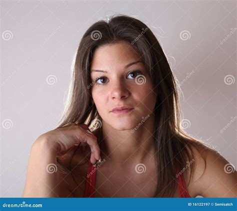 Young Brunette Portrait Stock Image Image Of Glamour 16122197