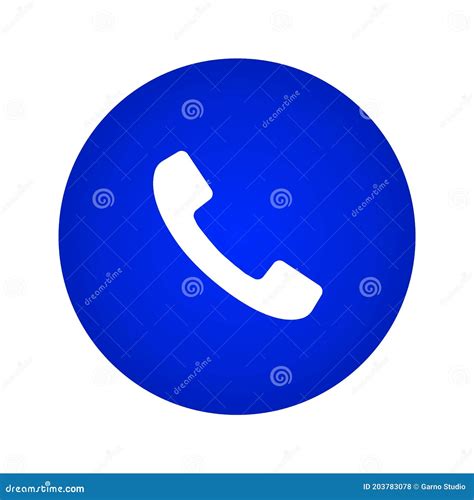Call Icon Call Button On A Blue Gradient Circle Shape Stock Vector