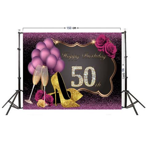 Adult Birthday Party Photography Backdrops Vinyl Black Gold Balloons Background Ebay