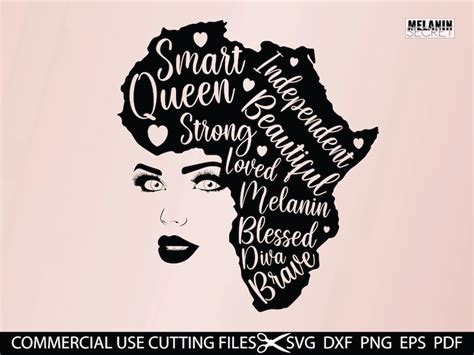 Africa Woman Silhouette Svg Dxf Png Afro Svg Black Woman Etsy