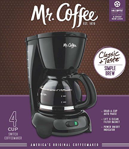 Mr Coffee 4 Cup Switch Coffee Maker Black