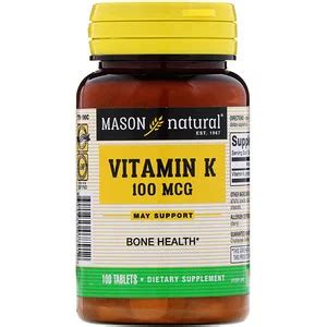 We did not find results for: Mason Natural, Vitamin K, 100 mcg, 100 Tablets in 2020 ...