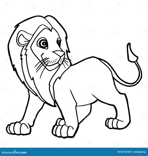 Cute Cartoon Lion Coloring Pages