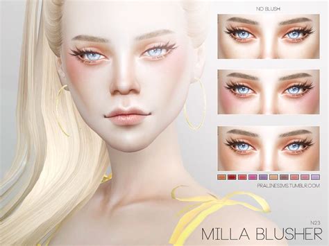 Pralinesims Milla Blusher N23 Sims 4 Cc Makeup Sims 4 Blusher