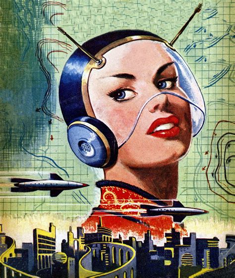 Retro Space Woman Retro Futurism Retro Art Science Fiction Art