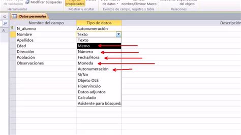 Curso Access Tipos De Datos Youtube
